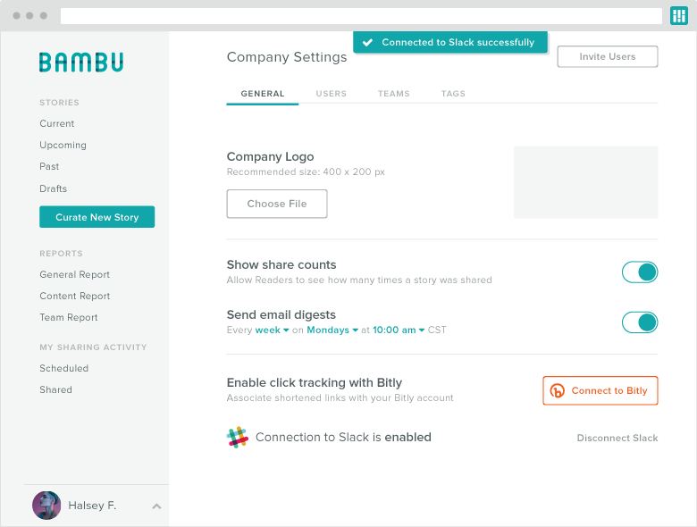 bambu slack integration screenshot